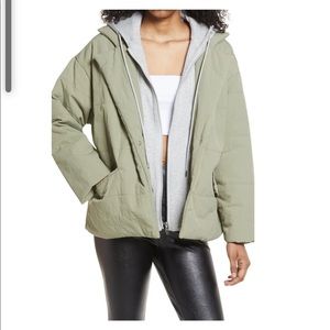 Blanknyc Hooded Quilted Tie Waist Jacket